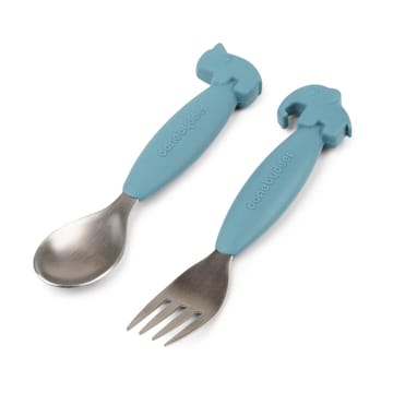 Deer Friends Easy-grip cutlery set 2 pieces - Blue - Done by deer