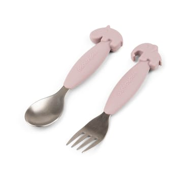 Deer Friends Easy-grip cutlery set 2 pieces - Powder - Done by deer