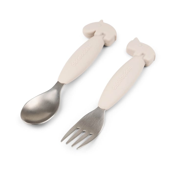 Deer Friends Easy-grip cutlery set 2 pieces, Sand Done by deer