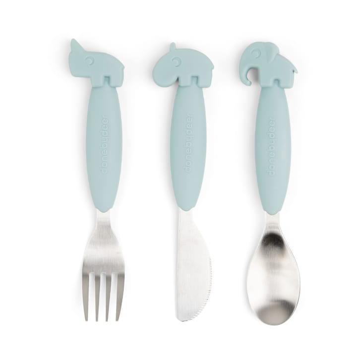 Deer Friends Easy-grip cutlery set 3 pieces, Blue Done by deer