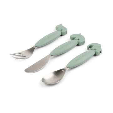 Deer Friends Easy-grip cutlery set 3 pieces - Green - Done by deer