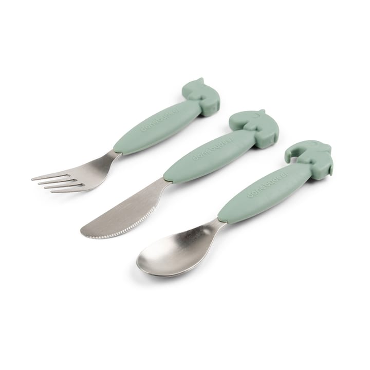 Deer Friends Easy-grip cutlery set 3 pieces, Green Done by deer