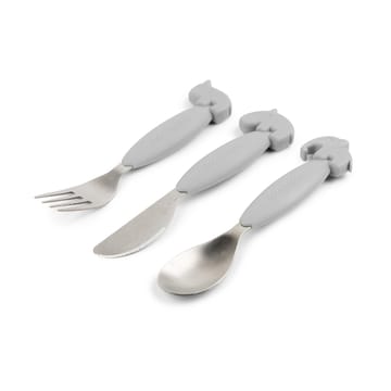 Deer Friends Easy-grip cutlery set 3 pieces - Grey - Done by deer