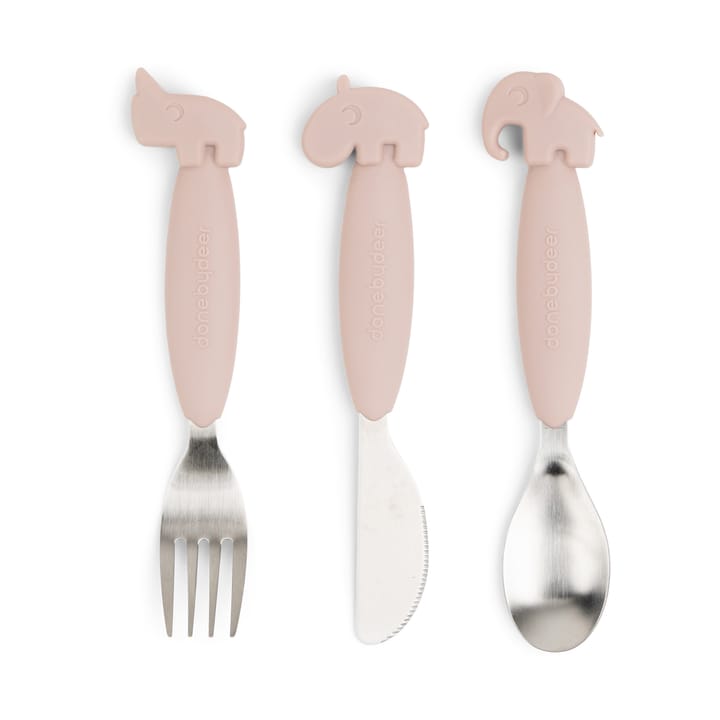 Deer Friends Easy-grip cutlery set 3 pieces, Powder Done by deer