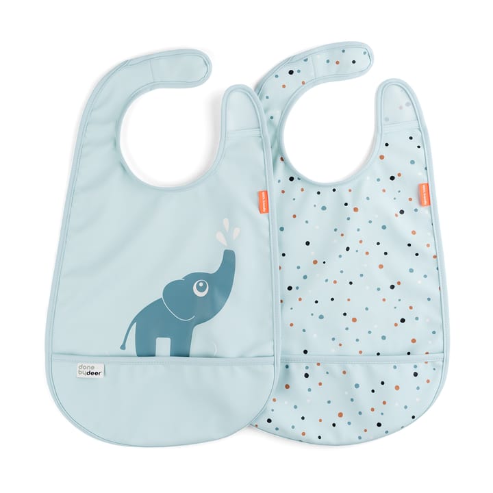 Elphee bib with velcro 2-pack, Blue Done by deer