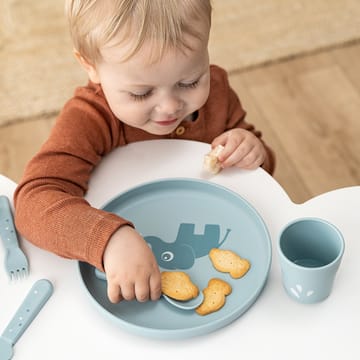 Elphee foodie children's plate Ø20 cm - Blue - Done by deer