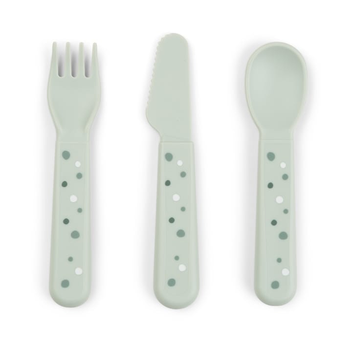 Happy Dots foodie cutlery set 3 pieces, Green Done by deer