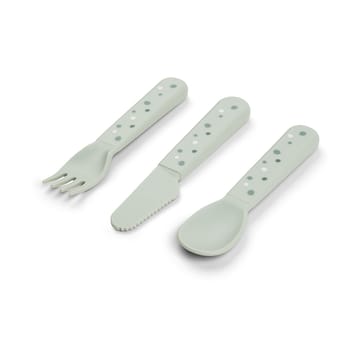 Happy Dots foodie cutlery set 3 pieces - Green - Done by deer