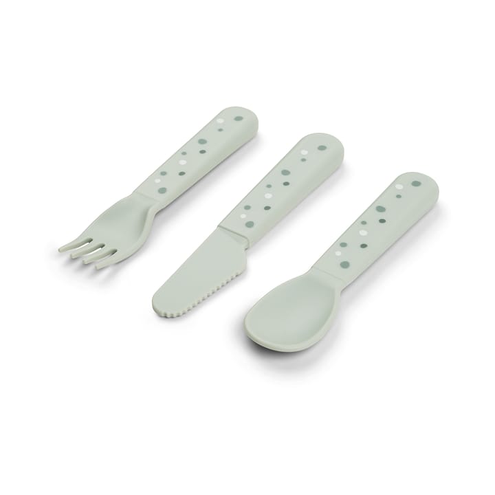 Happy Dots foodie cutlery set 3 pieces, Green Done by deer