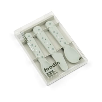 Happy Dots foodie cutlery set 3 pieces - Green - Done by deer