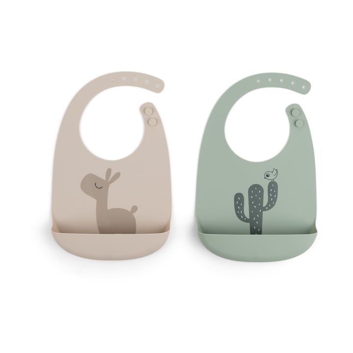 Lalee Bib 2-Pack, Sand green Done by deer