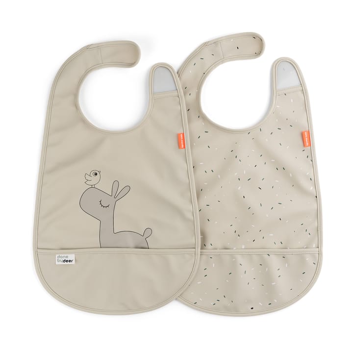 Lalee bib with velcro 2-pack, Sand Done by deer