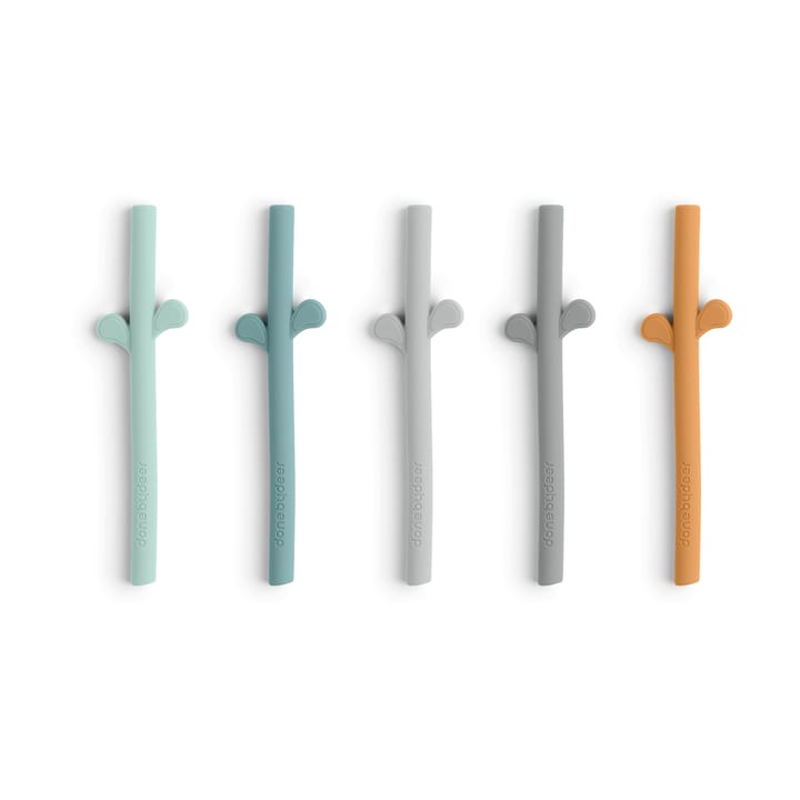 Peekaboo silicone straws 5-pack, Blue Done by deer