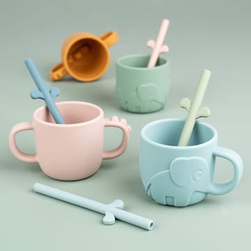 Peekaboo silicone straws 5-pack - Blue - Done by deer