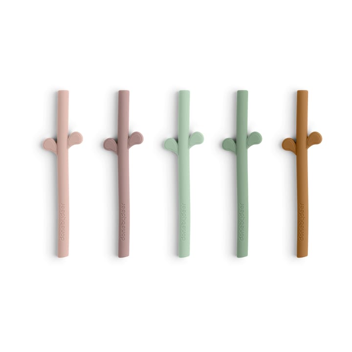 Peekaboo silicone straws 5-pack - Powder - Done by deer