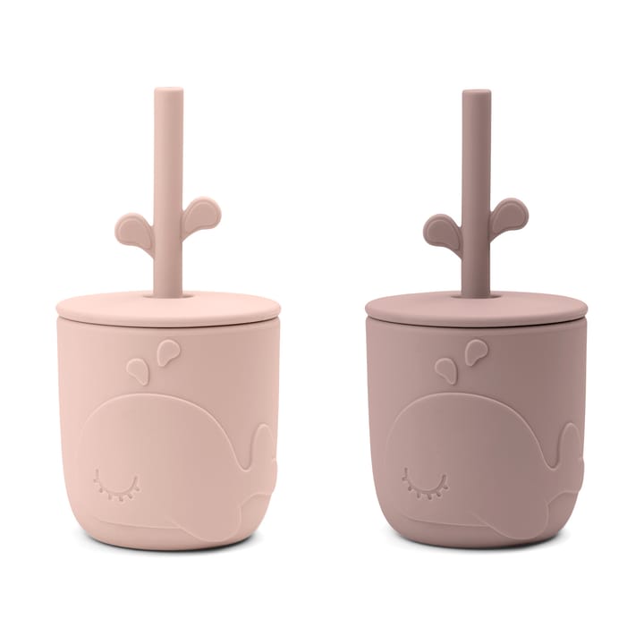 Wally mug with peekaboo straw 2-pack., Powder Done by deer