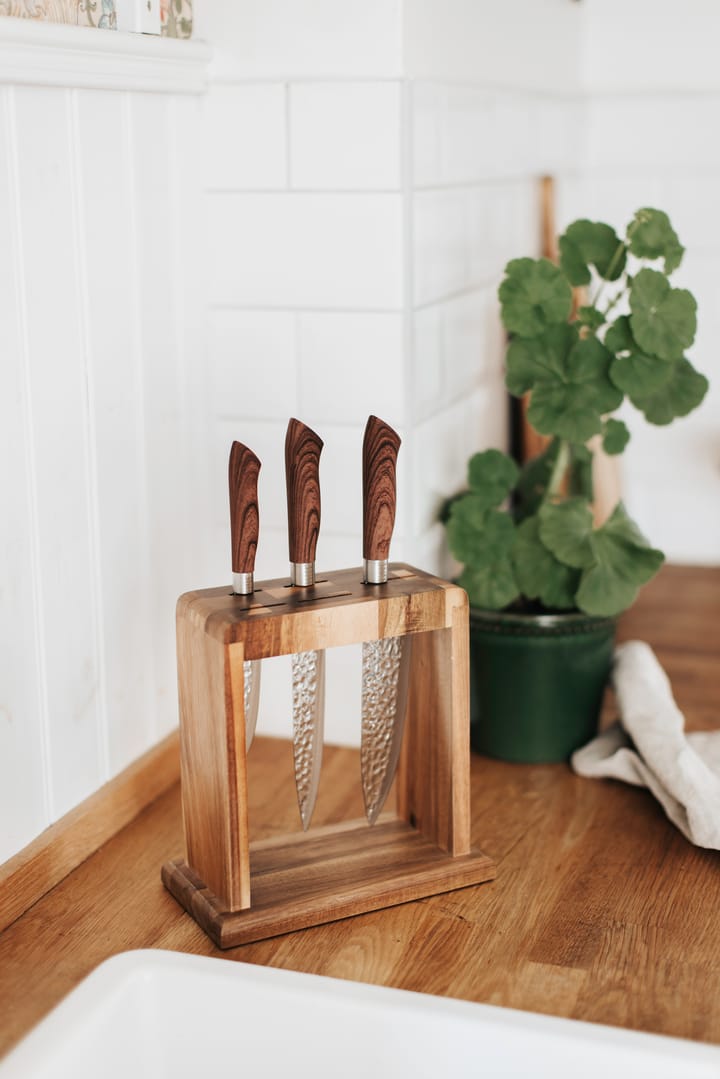 Kaira knife block 23.4 cm, Acacia wood Dorre