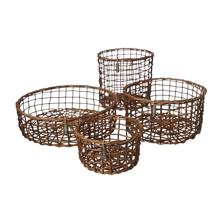 Ernst basket bamboo 4-pack - Dark brown - ERNST