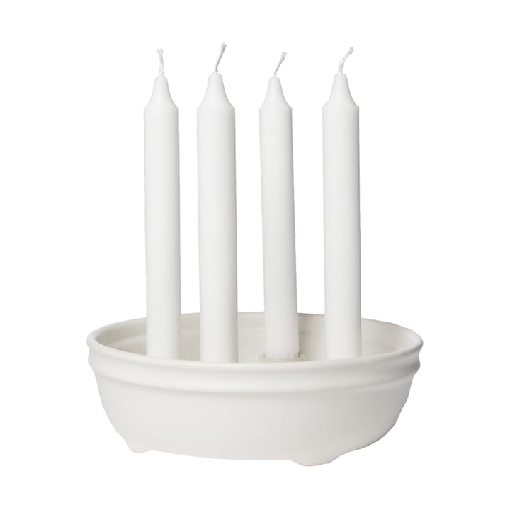 Ernst candle bowl for 4 candles, Glazed natural white ERNST