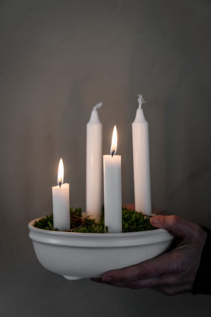 Ernst candle bowl for 4 candles, Glazed natural white ERNST