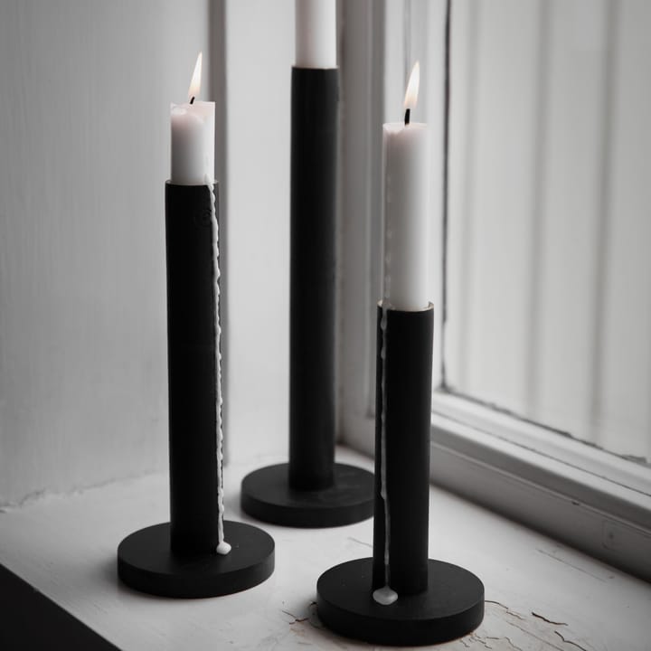 Ernst candle sticks wood black, 15 cm ERNST