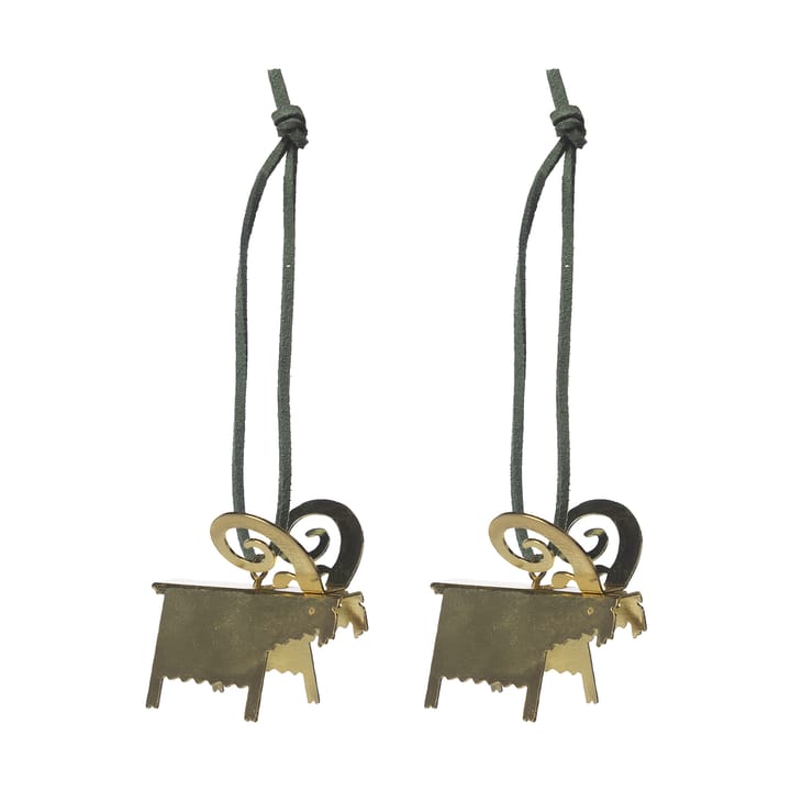 Ernst Christmas ornaments goat 2-pack, Brass 7 cm ERNST