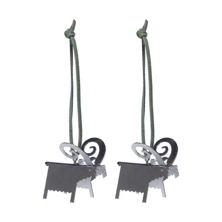 Ernst Christmas ornaments goat 2-pack, Silver 5 cm ERNST