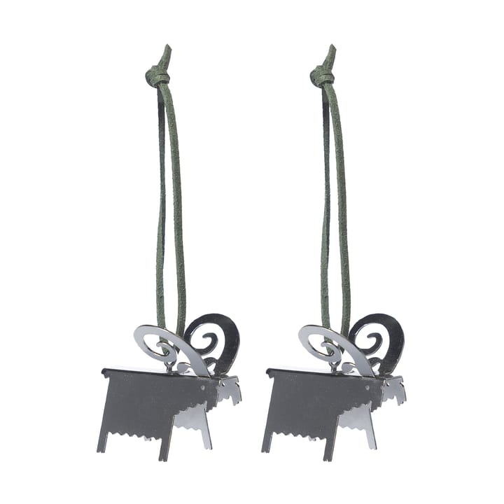 Ernst Christmas ornaments goat 2-pack - Silver 7 cm - ERNST