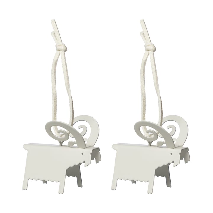 Ernst Christmas ornaments goat 2-pack, White 7 cm ERNST