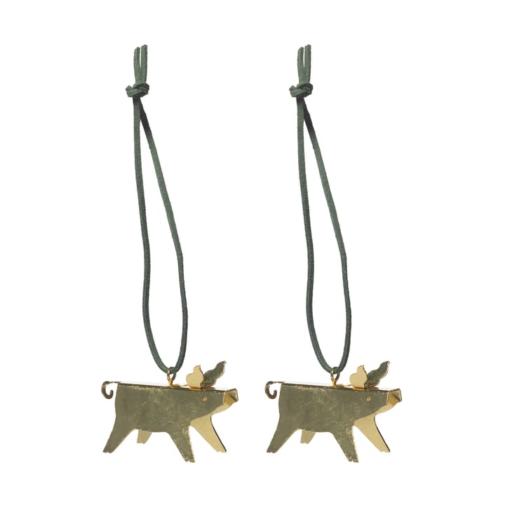 Ernst Christmas ornaments pig 2-pack, Brass 5 cm ERNST