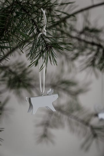 Ernst Christmas ornaments pig 2-pack - White 7 cm - ERNST