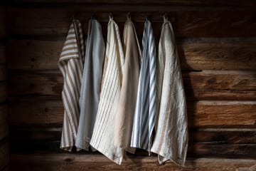 Ernst kitchen towel half linen 47x70 cm - Multirand white - ERNST