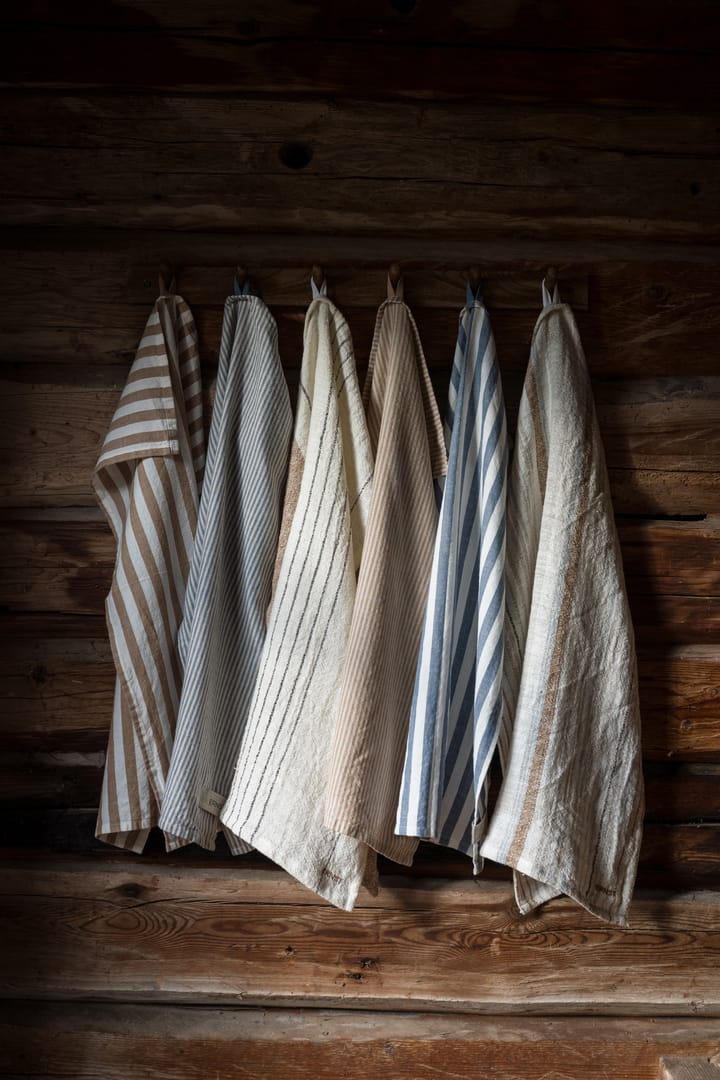 Ernst kitchen towel half linen 47x70 cm, Multirand white ERNST