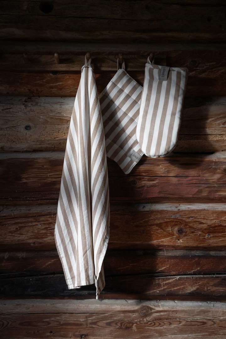 Ernst kitchen towel wide stripes 47x70 cm, Kola white ERNST