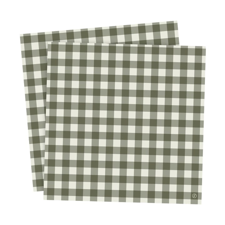 Ernst napkin checkered 33x33 cm 20-pack, Green-light grey ERNST