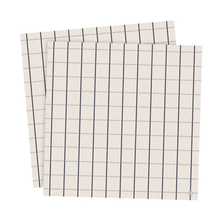 Ernst napkin large checkered 33x33 cm 20-pack - Beige-blue - ERNST