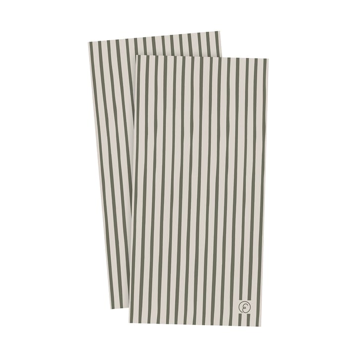 Ernst napkin striped 10x20 cm 20-pack - Green-light gray - ERNST