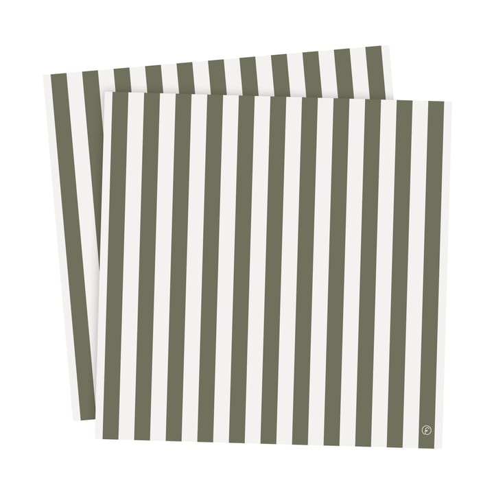 Ernst napkin striped 33x33 cm 20-pack, Green-white ERNST