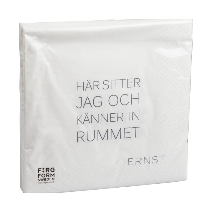 Ernst napkin with citat Tid-Rum 20-pack, White ERNST