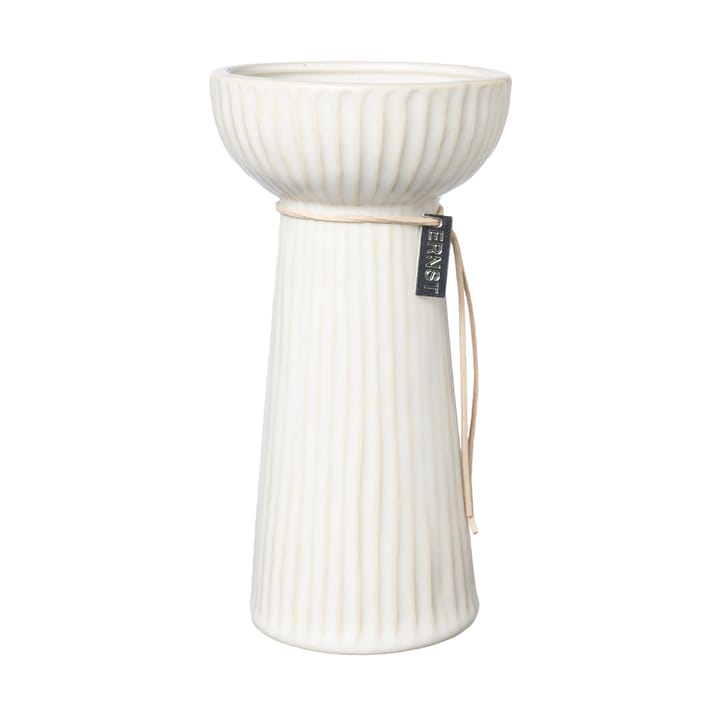 Ernst ribbed onion vase 19 cm - Natural white - ERNST