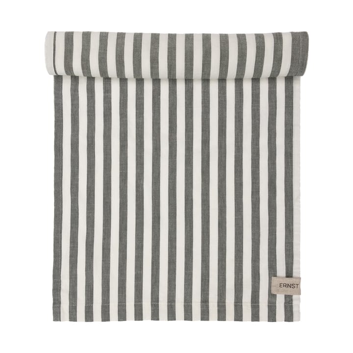 Ernst table runner wide stripes 45x150 - Green-white - ERNST