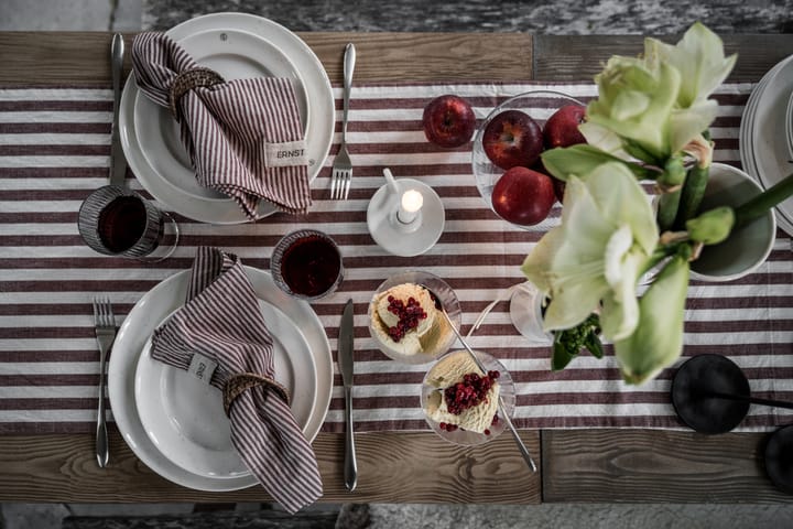 Ernst table runner wide stripes 45x150, Red-white ERNST