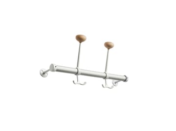 Gustav Hat Hook Rack 40 cm 2 hooks - Aluminum-white - Essem Design