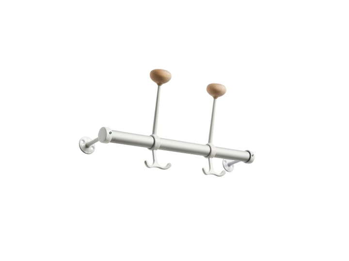 Gustav Hat Hook Rack 40 cm 2 hooks, Aluminum-white Essem Design