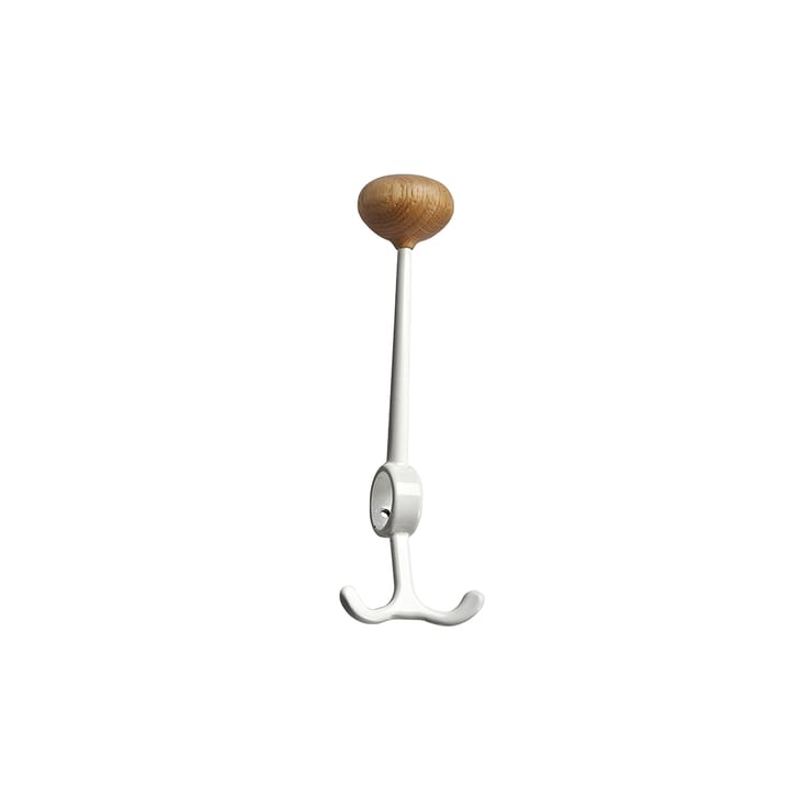 Oskar hook, White, oak knob Essem Design