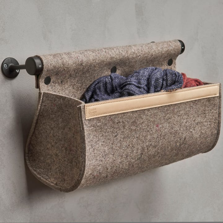 Ulrika wall storage, natural wool-black Essem Design