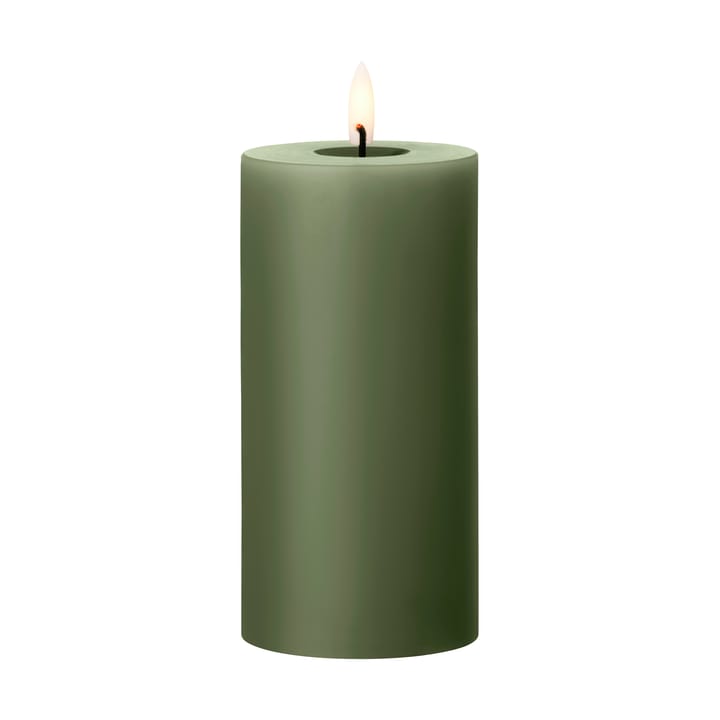 ester & erik block candle LED Ø7,5x15 cm - 70 Green Soil - Ester & erik