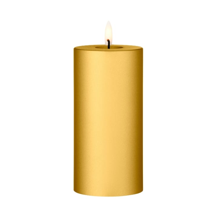 ester & erik block candle LED Ø7,5x15 cm, 90 Gold Metallic ester & erik