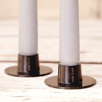 ester & erik candle sticks matte 2-pack - black - ester & erik