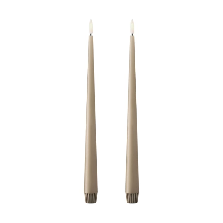 ester & erik taper candle LED 30 cm 2-pack - 18 Nougat Note - Ester & erik